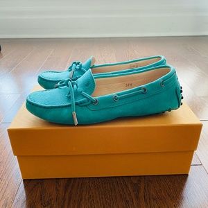 TOD'S CITY GOMMINO DRIVING SHOES in teal